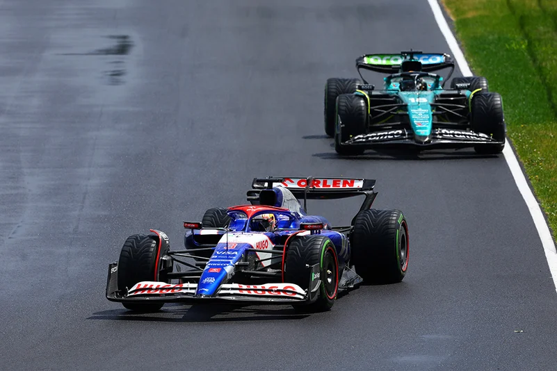 Daniel Ricciardo of Australia leads the race
